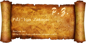 Pólya Zakeus névjegykártya